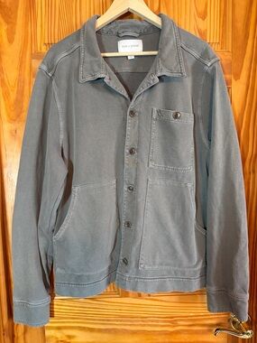 Sun + Stone Men's Washed Green Button-Front Shirt Jacket